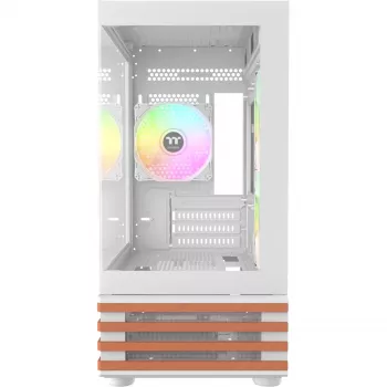 Caixa de PC Micro Tower THERMALTAKE View 170 WS ARGB Snow — Micro ATX, branco, 2x120mm lateral, 1x120mm traseira, fonte de alimentação em baixo, suporta 2,5 polegadas/3,5 polegadas