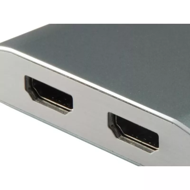 Equip 133464 adaptador MST USB-C para 2x HDMI (fêmea), USB 3.2 Gen 1, 4096x2160 @30 Hz, 15 cm