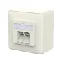 Metz Connect 130D380002-I E-DAT C6A IDC Tomada de superfície de 2 portas, branco puro