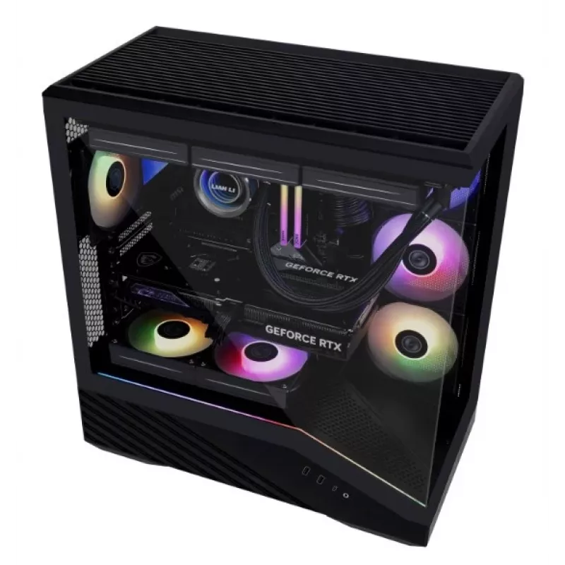 Lian Li Vector V100 G99.V100RX.00 caixa de PC Midi Tower, ATX, RGB, vidro temperado, preta