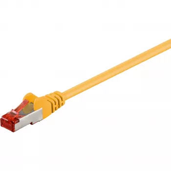 Cabo patch Wentronic Goobay CAT 6, S/FTP (PiMF), amarelo, 20 m - LSZH sem halogéneos, cobre (68307)