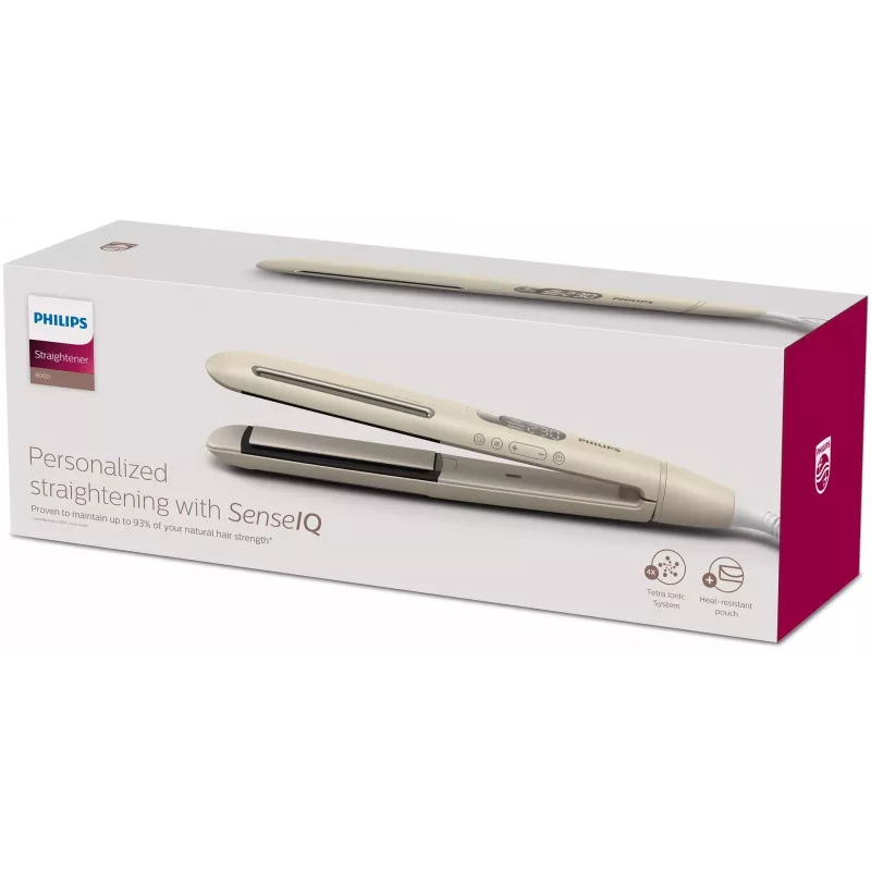Aparelho de styling de cabelo Philips série 8000 BHS838/00 ferro de alisar bege quente 1800 W 2 m