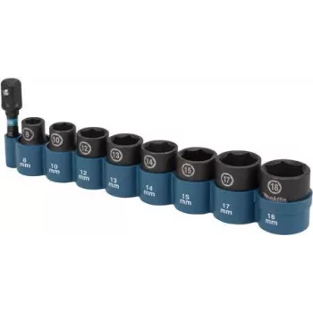Makita E-16639 - Conjunto de chaves de caixa para chave de impacto 3/8 polegadas 8 peças | incl. adaptador 1/4 polegadas (E-16639)