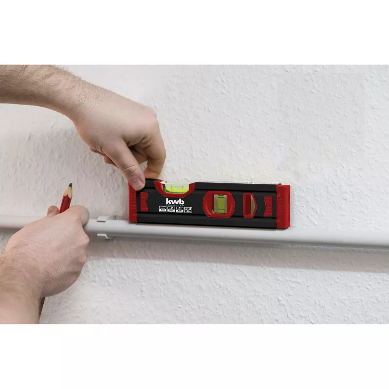 Nível de bolha mini em alumínio KWB 20 cm (cinzento-escuro/vermelho)
