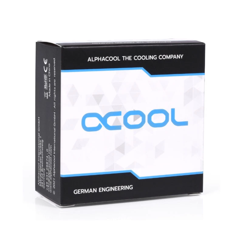 Alphacool adaptador de perfil baixo a 90°, G1/4 macho para G1/4 fêmea, rotativo, cromado