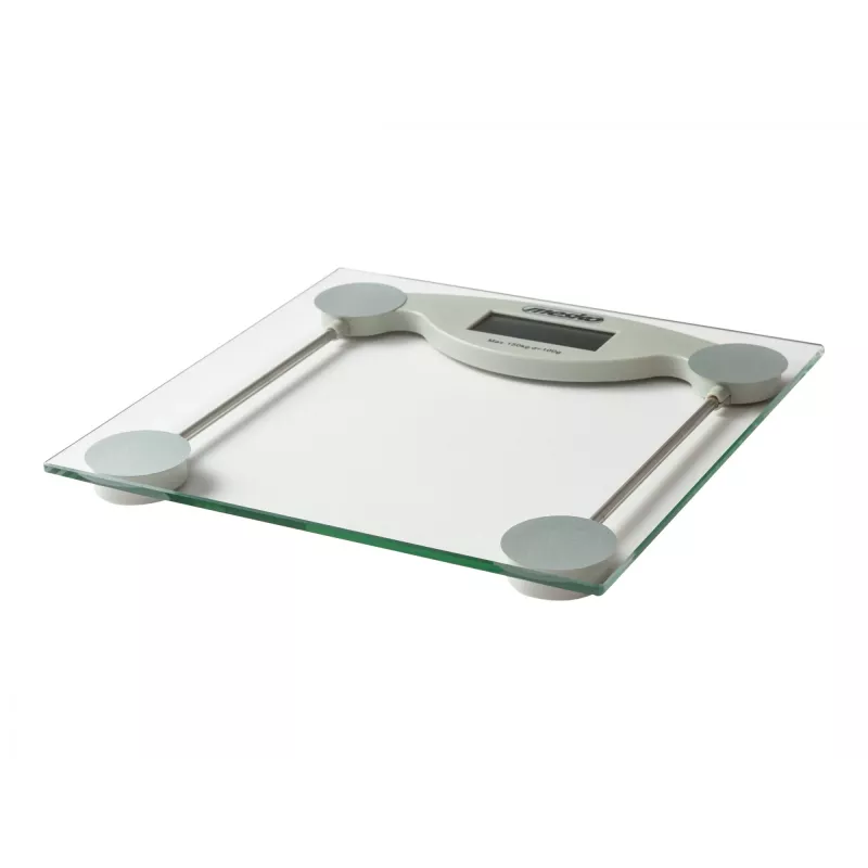 Balança de pessoa eletrónica Mesko MS 8137 — capacidade 150 kg, precisão 100 g, branco/transparente
