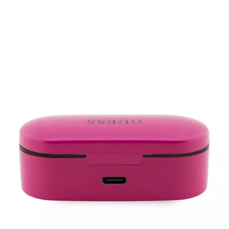 Guess GUTWST31EM auriculares true wireless, Bluetooth 5.0, 5 h, com estojo de carregamento, magenta
