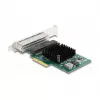 Placa DeLOCK PCI Express x4 4 x RJ45 Gigabit LAN BCM cinzento