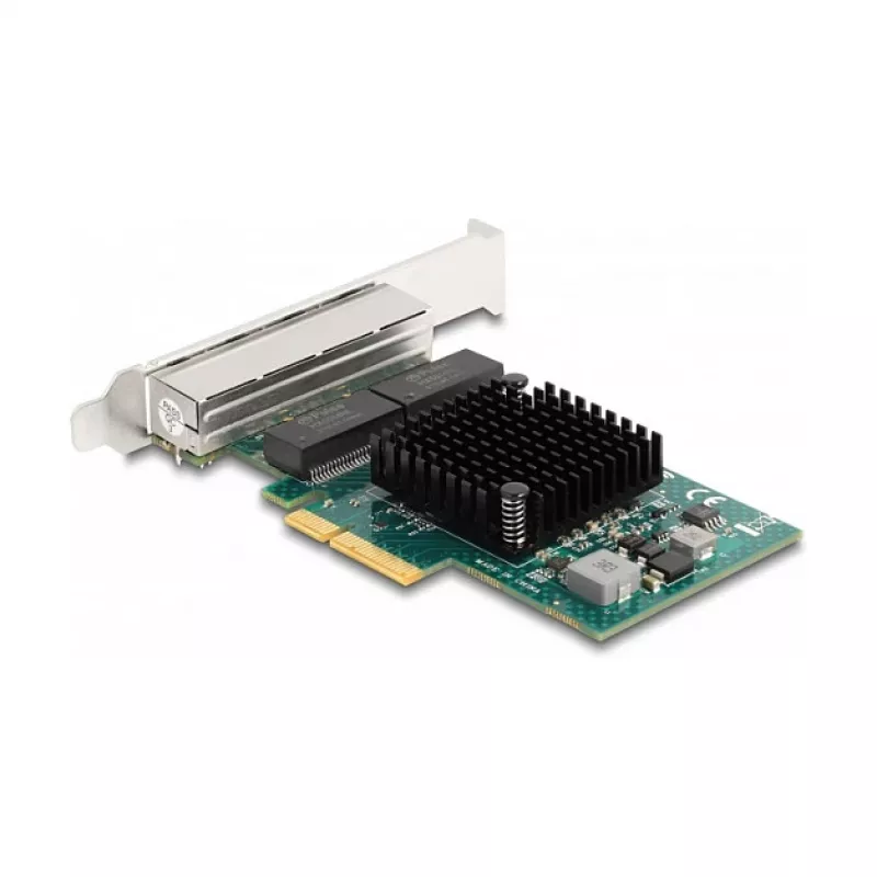 Placa DeLOCK PCI Express x4 4 x RJ45 Gigabit LAN BCM cinzento