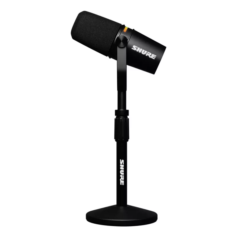 Shure MV7+-K-BNDL - microfone para discurso/canto com ligação XLR/USB-C, preto + tripé de mesa GATOR