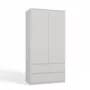 Top E Shop SZAFA MALWA B roupeiro de quarto, 5 prateleiras, 2 portas, branco