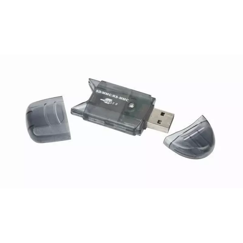 Leitor de cartões USB 2.0 Gembird FD2-SD-1 — MMC/SD/SDHC/SDXC, 73×30×10 mm, 13 g, preto