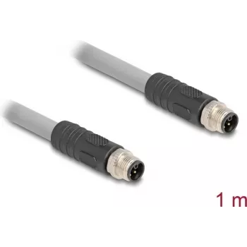Cabo de sensor/atuador DeLOCK 80532 1 m RST M12 cinzento