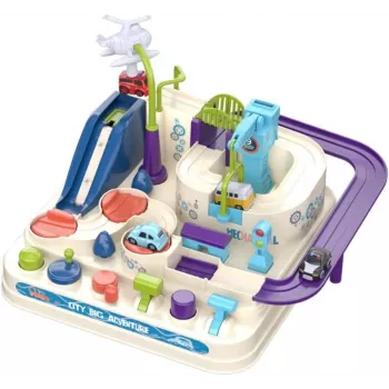 Conjunto de pista de corrida de brinquedo Extralink TOYS — conjunto de carros inteligente, peças de pista modulares, veículos a pilhas