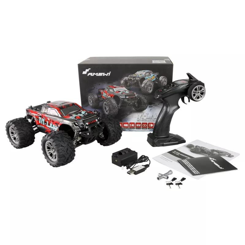 Amewi M-Land monstertruck 48 km/h 4WD 1:16 RTR vermelho (22622)