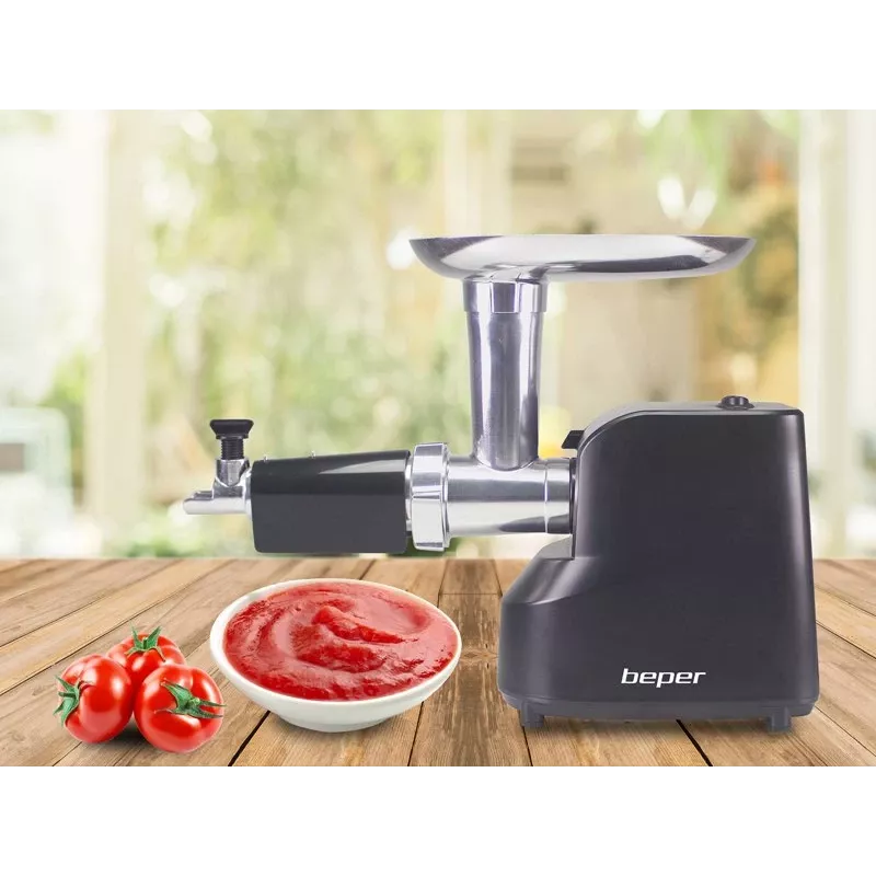 Beper P102ROB200 picadora de carne elétrica com espremedor de tomate, 1200 W, preta