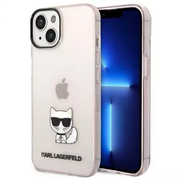 Karl Lagerfeld KLHCP14MCTRI iPhone 14 Plus / 15 Plus 6.7 capa rígida rosa / rosa transparente Choupette Body