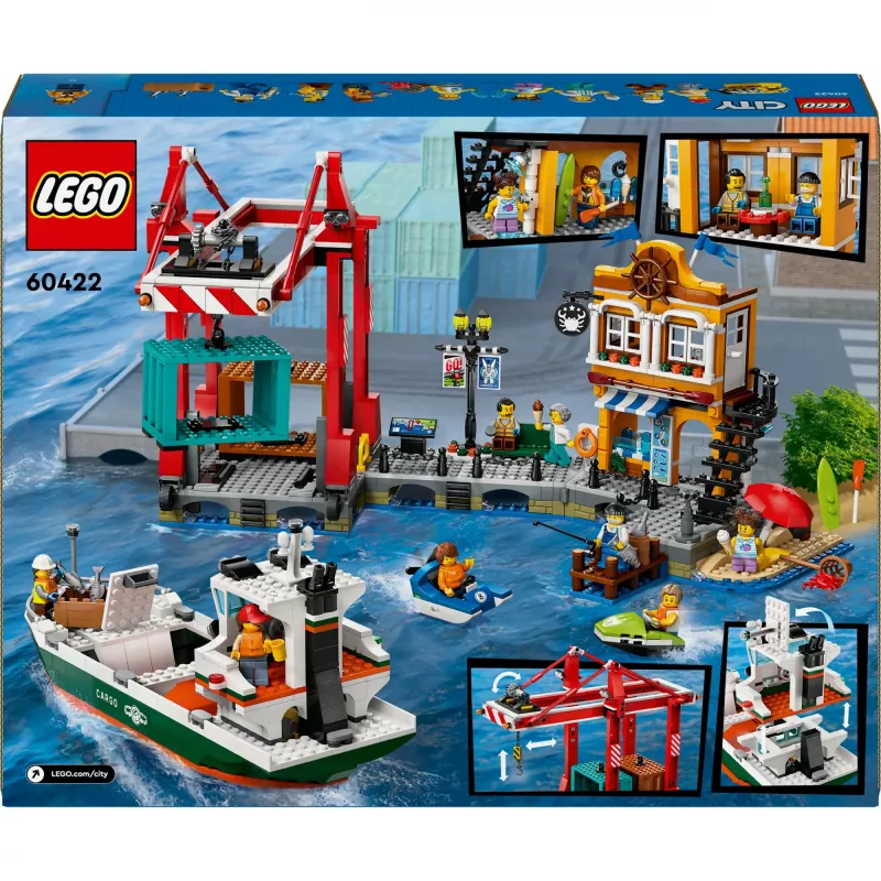LEGO CITY 60422 Porto à Beira-Mar com Navio de Carga
