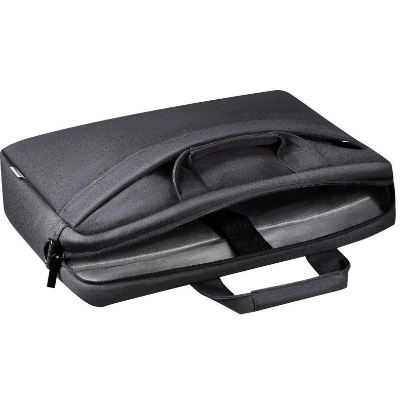 Mala para portátil DEFENDER FIRM 26123 para portáteis de 15,6 polegadas, poliuretano, preto, toploader, alça removível