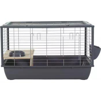 Gaiola para coelhos de interior ZOLUX Neolife Connect 101,5×54×51 cm – estrutura metálica, base de plástico, cinzento