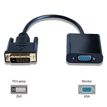 Adaptador de cabo de vídeo Microconnect DVIDVGA 0,25 m DVI-D VGA (D-Sub) preto