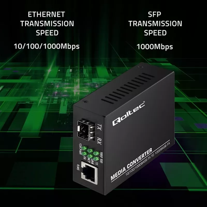 Conversor de media SWITCH Ethernet 1x RJ45 1x SFP