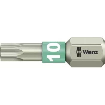 Bits de chave de fendas TORX® 25 mm Wera T10 para encaixe de 6,3 mm (1/4 polegadas)