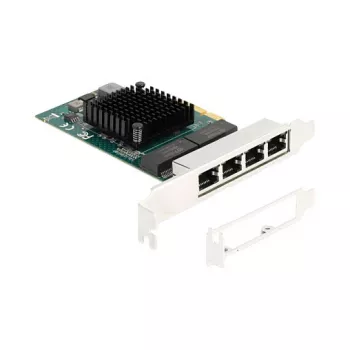 Placa DeLOCK PCI Express x4 4 x RJ45 Gigabit LAN BCM cinzento