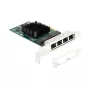 Placa DeLOCK PCI Express x4 4 x RJ45 Gigabit LAN BCM cinzento