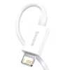 Cabo Baseus Superior Series USB para Lightning, 2,4A, 0,25m (branco)