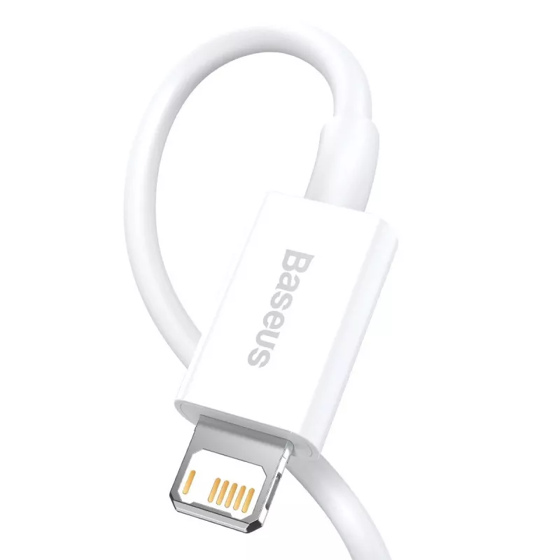 Cabo Baseus Superior Series USB para Lightning, 2,4A, 0,25m (branco)