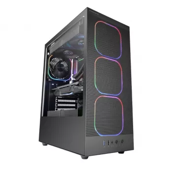 Caixa para PC TACENS MARS MC-NEBULA Midi Tower com vidro temperado, quatro ventoinhas aRGB de 120 mm, suporta ATX, GPU até 30,2 cm