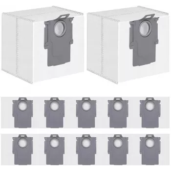 Sacos de pó descartáveis pack de 12 para Roborock H5 (modelo 8.04.0032) – branco, acessório de substituição