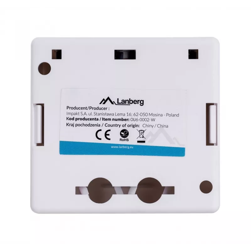 LANBERG tomada de superfície RJ-45 Cat6 OU6-0002-W branco, 2 conectores fêmea, 30×54×57 mm