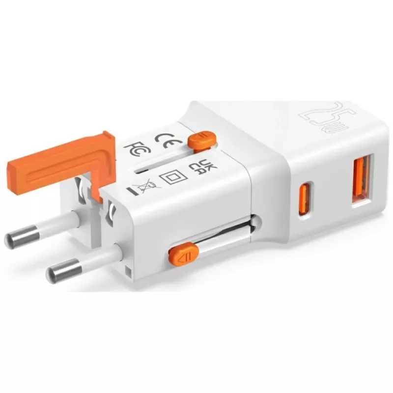 Carregador de viagem 25W World Travel 25W USB-C + A