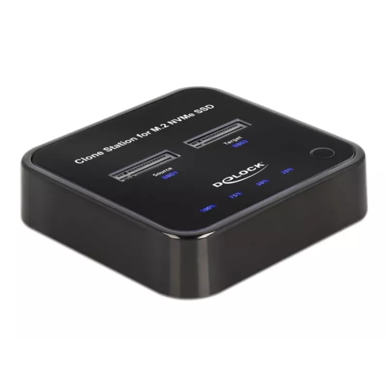 DeLOCK estação de acoplamento M.2 para 2 x M.2 NVMe PCIe SSD com função de clonagem