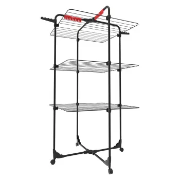 Estendal de parede VILEDA Mixer 3 Ultimate — aço, 30 m de área de secagem, dobrável, rodas, 131×93×71 cm