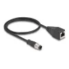 Cabo adaptador DeLOCK M12 codificação D de 4 pinos conector macho para conector fêmea RJ45 50 cm