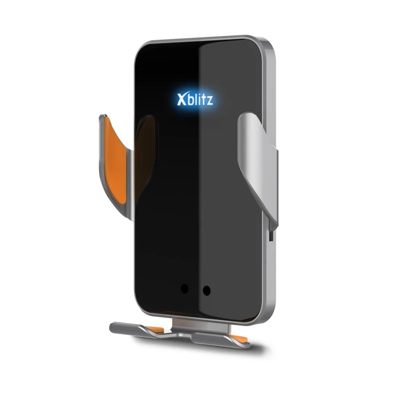 Xblitz FX4 Elegance Suporte automático de telemóvel para automóvel com carregamento sem fios, montagem na grelha de ventilação
