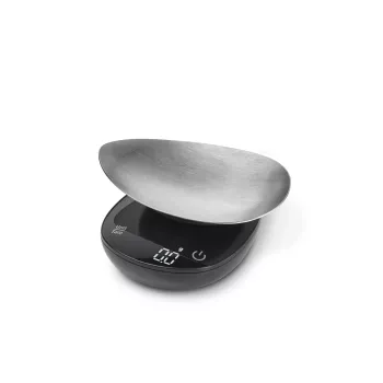 Balança de cozinha Caso FinoCompact 03201 — capacidade 0,5 kg, divisão 1 g, visor LED, aço inoxidável/preto