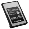 SanDisk PRO-CINEMA cartão CFexpress Type A - 480GB, 480 GB, CFexpress Type A, 1800 MB/s, 1650 MB/s, resistente a gotas, resistente ao pó, à prova de água, preto, Me