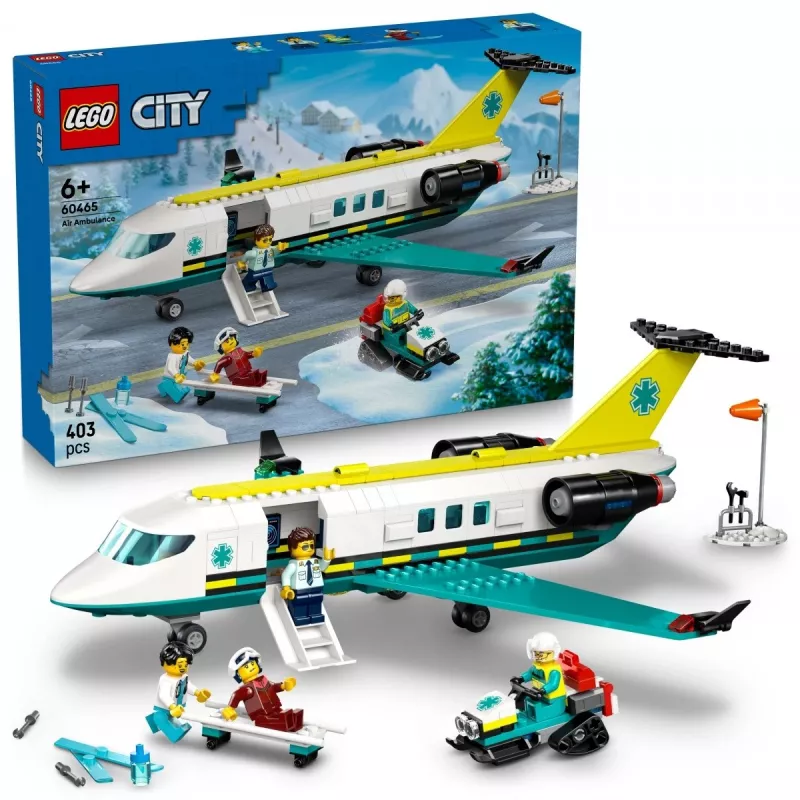 LEGO City Avião de resgate 60465 – pequeno conjunto de construção de avião de resgate, 403 peças, 4 minifiguras, idade 6+
