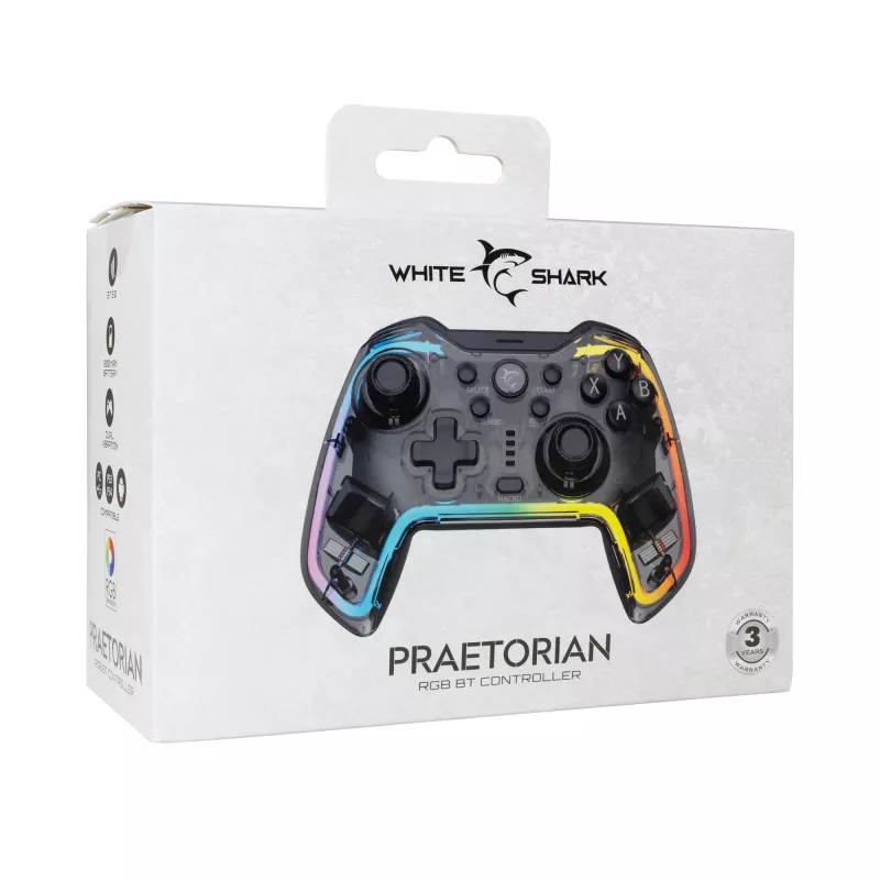 Comando White Shark GPW-8040 RGB sem fios Bluetooth, modelo PRAETORIAN