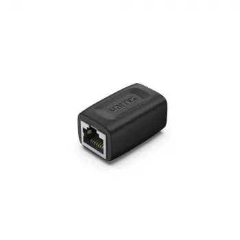 Unitek A1026BK acoplador RJ45 fêmea para fêmea, Cat.6, 1 Gbps, preto