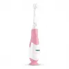 Escova de dentes elétrica neno Denti rosa para criança — vibratória, cerdas macias, pilha AAA, temporizador de 2 minutos