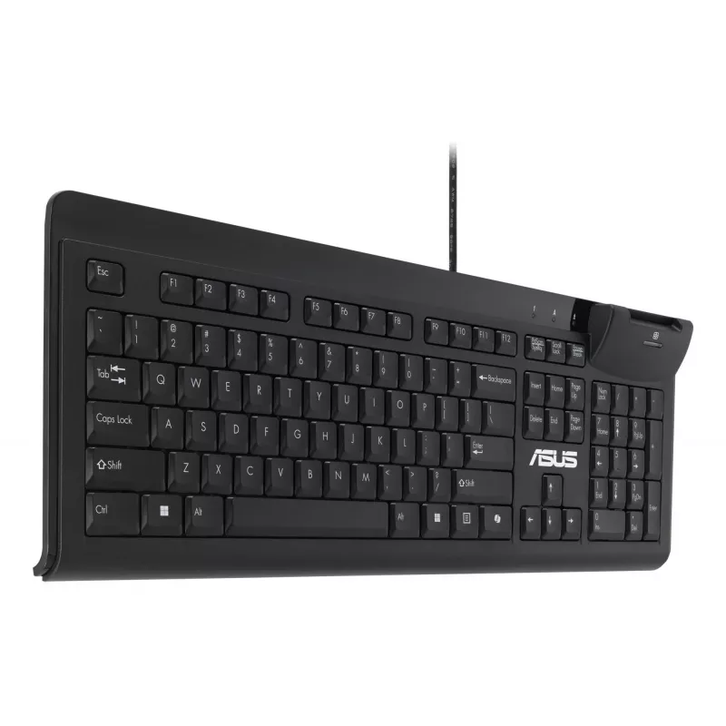 Teclado com fio de tamanho completo ASUS KU100 preto, layout estónio, USB Type-A, cabo de 2 m