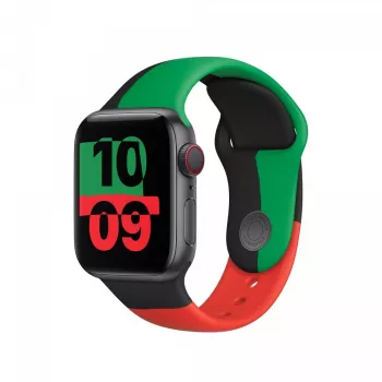 Pulseira Apple 44mm Preto Unity Sport Band S/M Preto Verde Vermelho