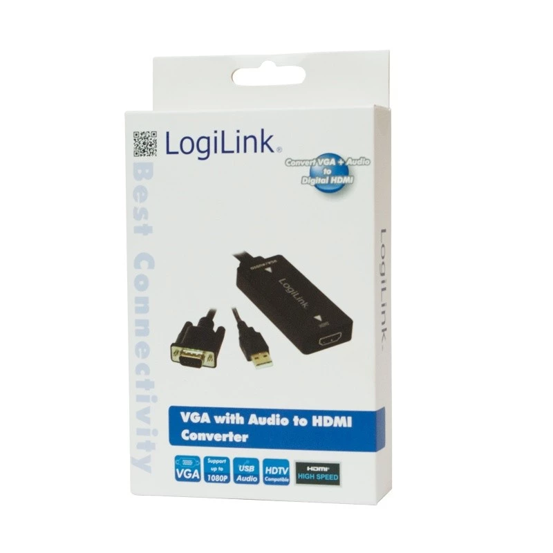 Adaptador de cabo de vídeo LogiLink CV0060 preto