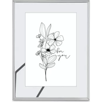 Moldura individual Hama Flower prateado