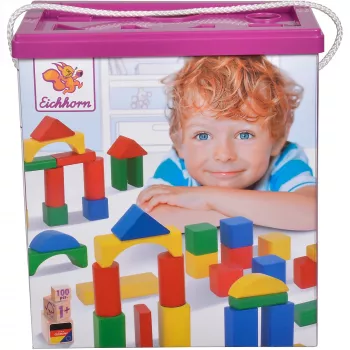 Eichhorn blocos de construção de madeira coloridos, brinquedo de construção
